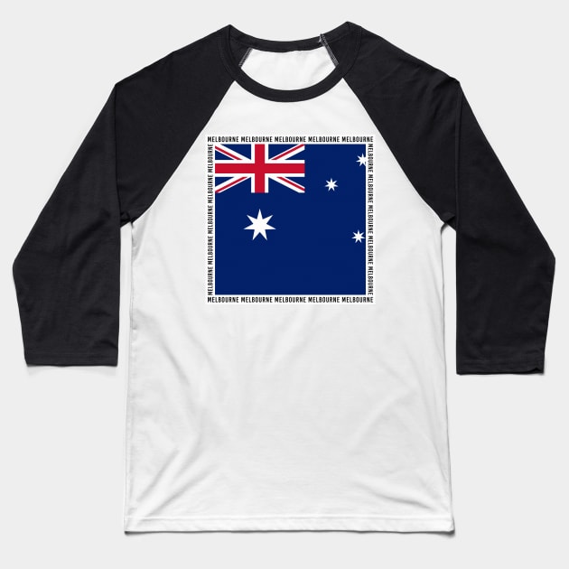 Melbourne F1 Circuit Stamp Baseball T-Shirt by GreazyL